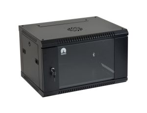Szafa wisząca RACK 19 6U 350mm drzwi szklane czarna NEKU TS BOX
