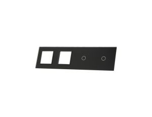 Livolo CZARNY PANEL SZKLANY 1+1 + PODWÓJNE MIEJSCE NA GNIAZDO 7011GG-62