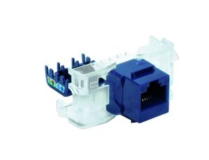 Gniazdo RJ45 UTP kat. 5e keystone niebieskie (beznarzędziowe), DCN/FA-S682MK-8-C5E
