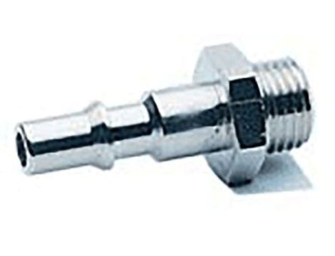 Króciec złączki RS PRO G 1/4 męskie rodzaj Męski Gwintowany Mosiądz niklowany 1/4in