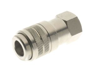 Adapter gwintowany prosty gwint – rura BSP 1/4 żeńskie BSP 1/4 żeńskie RS PRO Złączka prosta 1/4 in BSP Female