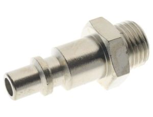Adapter gwintowany prosty gwint – rura RS PRO 1/4 in Male rodzaj Męski Gwintowany, rura Mosiądz niklowany 1/4in