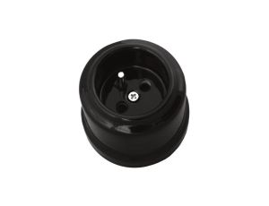 Gniazdo pojedyncze natynkowe 2P+Z Retro ceramic 16A-250V~, czarne