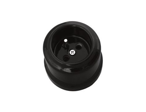 Gniazdo pojedyncze natynkowe 2P+Z Retro ceramic 16A-250V~, czarne