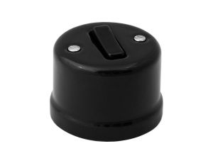 Łącznik schodowy natynkowy Retro ceramic 10A-250V~, czarny