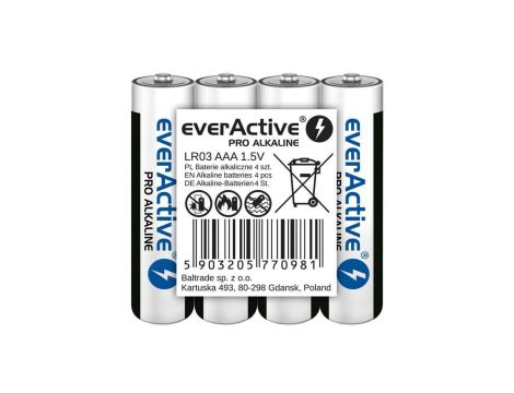4 x baterie alkaliczne everActive Pro LR03 / AAA (taca)