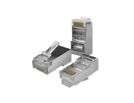 Qoltec Wtyk przelotowy złącze RJ45 CAT6 FTP Pass Through Pozłacane styki 10 sztuk