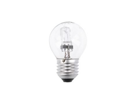 Żarówka halogenowa E27 kulka przeźroczysta 28W = 40W Leuci