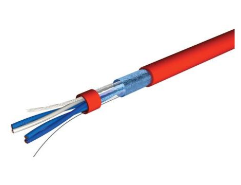 Kabel telefoniczny, 100m, 2-parowy, ekranowany, Czerwony 300 V AC, RS PRO, Odporność na ogień 4