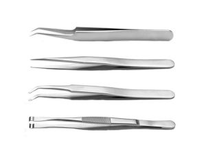 Zestaw pęset, materiał: Stal nierdzewna, RS PRO