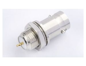 Przejściówka do złączy BNC, 75, 6GHz, Żeńskie, męskie, Lutowane, Montaż na panelu +165C -65C