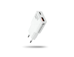 Ładowarka sieciowa everActive GaN SUPER SLIM SC-340Q z gniazdem USB QC3.0 oraz USB-C PD 20W