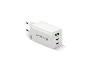 Ładowarka sieciowa everActive GaN SC-655Q z gniazdem USB oraz 2x USB-C PD PPS QC4+ 65W