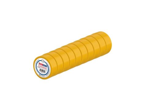 Taśma izolacyjna elektroizolacyjna PVC 19mmx9m żółta HOROZ 10szt.