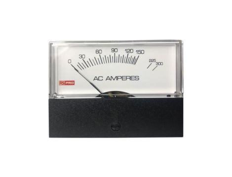 Amperomierz analogowy panelowy 10 (Input) A, 300 (Scale) A AC 0C do +60C RS PRO