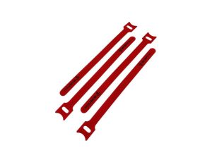 Opaska rzepowa do kabli z oczkiem, długość 200mm, szer.12 mm, czerwony (opak. 10 szt.)