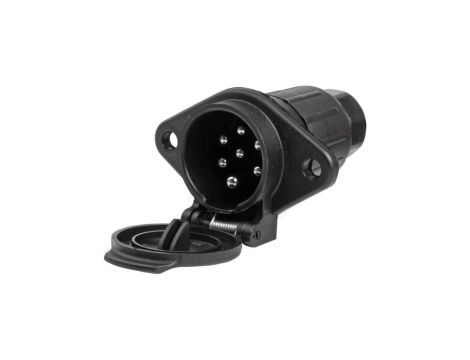 Gniazdo naczepowe typu N (czarne) 7-pin 24V plastikowe AMIO