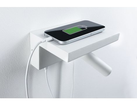 Oprawa ścienna JERIK LED 2,4W 3-STEP DIM 160lm 3000K USB-C 230V Z przełącznikiem Biały mat /metal - 2