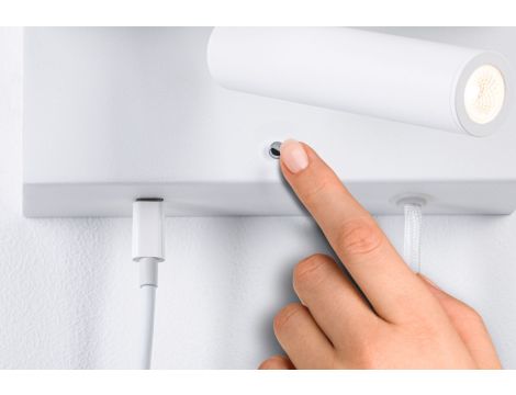 Oprawa ścienna JERIK LED 2,4W 3-STEP DIM 160lm 3000K USB-C 230V Z przełącznikiem Biały mat /metal - 7