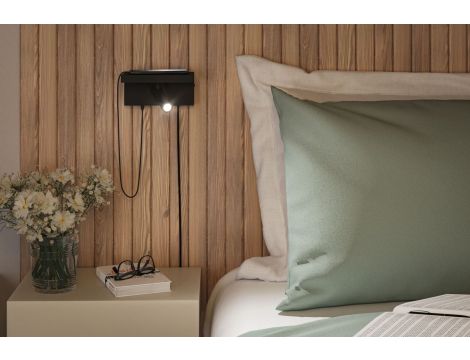 Oprawa ścienna JERIK LED 2,4W 3-STEP DIM 160lm 3000K USB-C 230V Z przełącznikiem Czarny mat /metal - 6