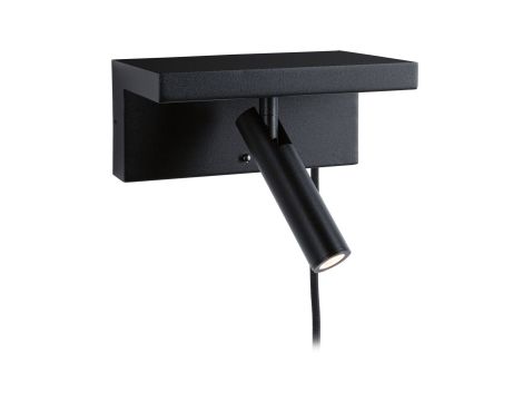 Oprawa ścienna JERIK LED 2,4W 3-STEP DIM 160lm 3000K USB-C 230V Z przełącznikiem Czarny mat /metal