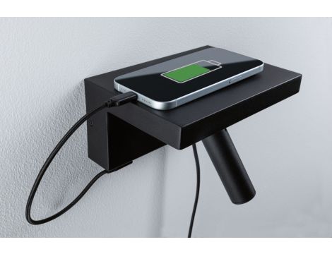 Oprawa ścienna JERIK LED 2,4W 3-STEP DIM 160lm 3000K USB-C 230V Z przełącznikiem Czarny mat /metal - 3