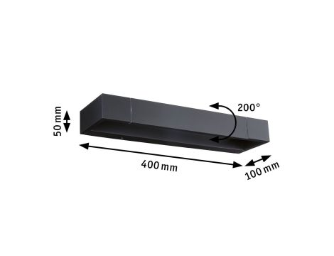 Oprawa ścienna LUCILLE LED 400mm 11W 2700K 3-step DIM 1000lm IP44 230V czarny mat / metal - 13