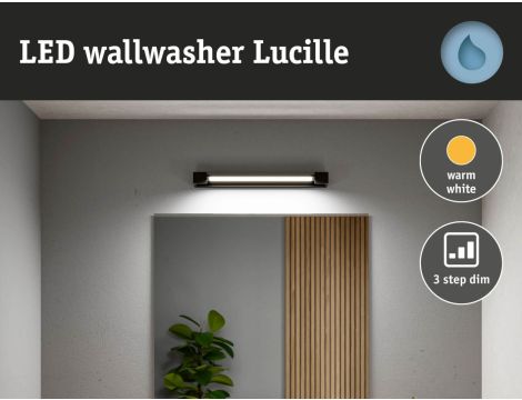 Oprawa ścienna LUCILLE LED 600mm 17W 2700K 3-step DIM 1300lm IP44 230V czarny mat / metal - 12
