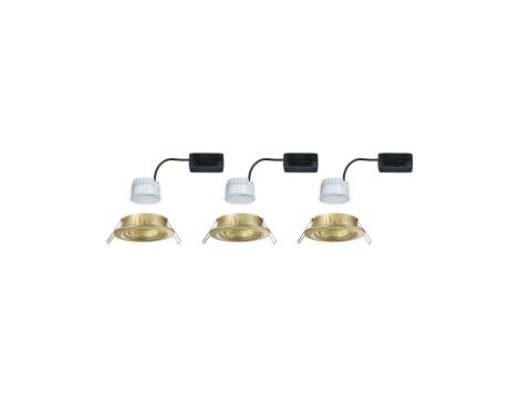 Zestaw wychylnych opraw wpuszczanych LED Nova Coin okrągłych 84mm 100° 3x6W 3x470lm 2700K IP23 230V Złoty matowy / aluminium - 2