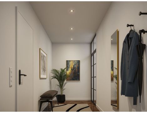 Zestaw wychylnych opraw wpuszczanych LED Nova Coin okrągłych 84mm 100° 3x6W 3x470lm 2700K IP23 230V Złoty matowy / aluminium - 4