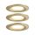 Zestaw opraw wpuszczanych LED Nova Coin okrągłych 78mm 100° 3x6W 3x470lm 2700K IP23 230V Złoty matowy / aluminium