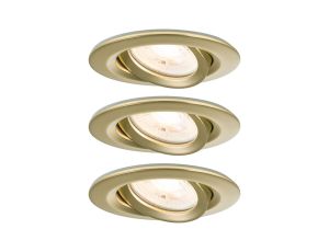 Zestaw opraw do wbudowania Nova PLUS GU10 3x6W 93mm 3x460lm 2700K 230V IP65 wychylna złoty matowy / aluminium