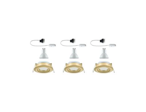 Zestaw opraw do wbudowania Nova PLUS GU10 3x6W 93mm 3x460lm 2700K 230V IP65 wychylna złoty matowy / aluminium - 2