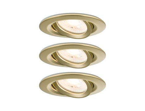 Zestaw opraw do wbudowania Nova PLUS GU10 3x6W 93mm 3x460lm 2700K 230V IP65 wychylna złoty matowy / aluminium