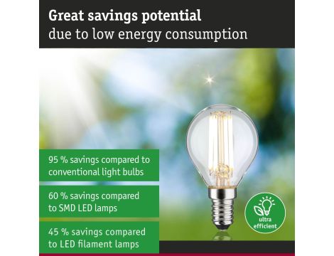 Źródło światła LED ECO LINE kropla 4W 840lm E14 3000K klasa A 230V przezroczysty / szkło - 6