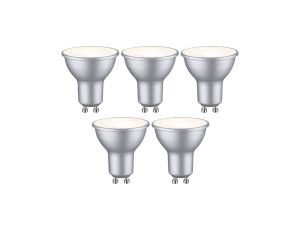 Źródło światła LED GU10 zestaw 5 sztuk 4,9W 460lm 2700K srebrny RAL9006 / tworzywo sztuczne