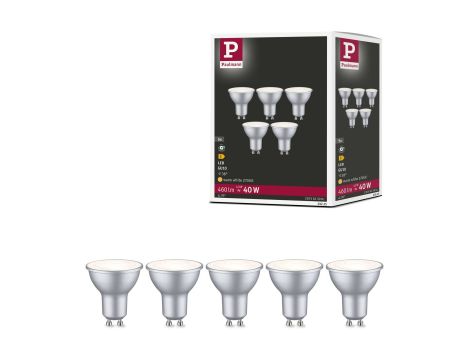 Źródło światła LED GU10 zestaw 5 sztuk 4,9W 460lm 2700K srebrny RAL9006 / tworzywo sztuczne - 6