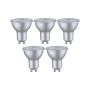 Źródło światła LED GU10 zestaw 5 sztuk 4,9W 460lm 2700K srebrny RAL9006 / tworzywo sztuczne - 4