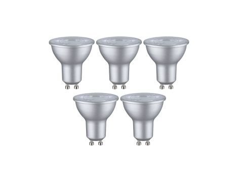 Źródło światła LED GU10 zestaw 5 sztuk 4,9W 460lm 4000K srebrny RAL9006 / tworzywo sztuczne - 3