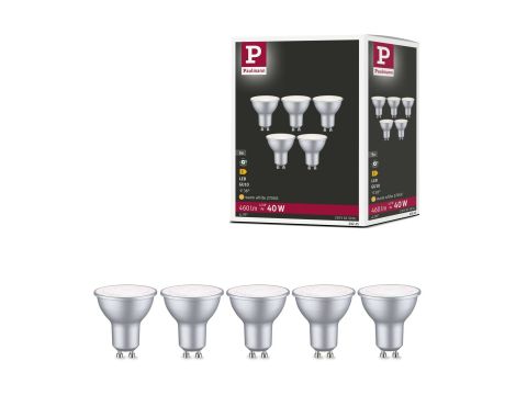 Źródło światła LED GU10 zestaw 5 sztuk 4,9W 460lm 4000K srebrny RAL9006 / tworzywo sztuczne - 6