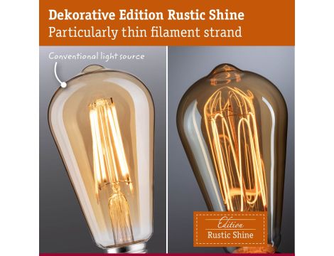 Źródło światła LED Rustic Shine 4,2W E27 żarnik w kształcie litery I 300lm1800K ST64 3StepDim złota - 6