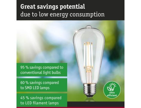 Źródło światła LED ECO LINE ST64 4,3W 806lm E27 3StepDim 3000K klasa B 230V przezroczysty / szkło - 6