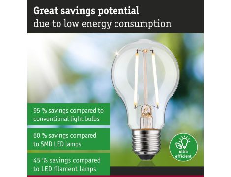 Źródło światła LED ECO LINE AGL 60 2,5W 470lm E27 3StepDim 3000K klasa B 230V przezroczysty / szkło - 5