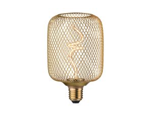 Źródło światła LED METALLIC GLOW ZYL mosiądz Twist E27 4W 180lm 3StepDim 1800K 230V / metal siateczka