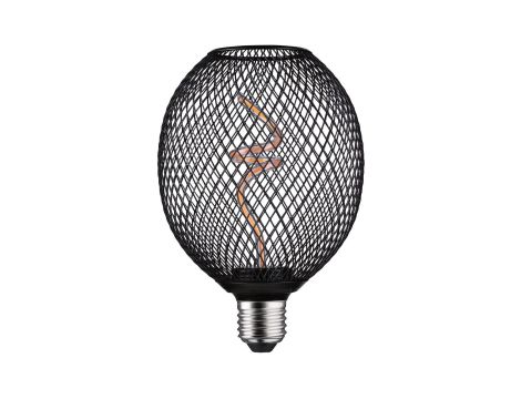 Źródło światła LED METALLIC GLOW Globe czarny Twist E27 4W 160lm 3StepDim 1800K 230V / metal siateczka - 5