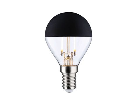 Źródło światła LED Kropla zwierciadło czarny mat 2,5W 230V 250lm E14 2700K ściemniany / przezroczysta