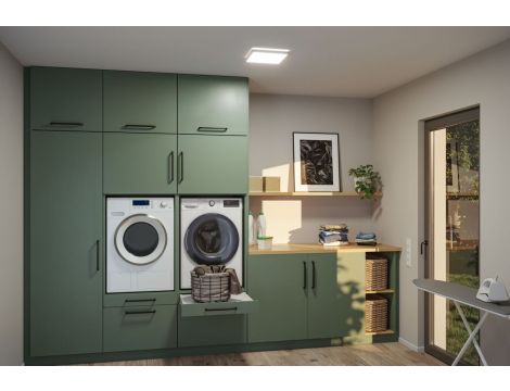 Plafoniera ATRIA SHINE LED 15,7W ze zmienną barwą 3000/4000/6500K + światło odbite kwadrat 298x298mm/35mm 2100 lm 230V IP44 Klasa energ. B biały / tworzywo sztuczne - 9