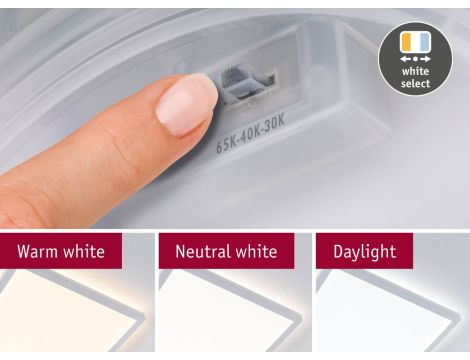 Plafoniera ATRIA SHINE LED 15,7W ze zmienną barwą 3000/4000/6500K + światło odbite kwadrat 298x298mm/35mm 2100 lm 230V IP44 Klasa energ. B biały / tworzywo sztuczne - 14