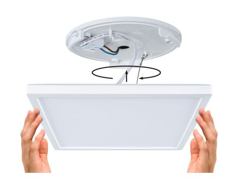 Plafoniera ATRIA SHINE LED 15,7W ze zmienną barwą 3000/4000/6500K + światło odbite kwadrat 298x298mm/35mm 2100 lm 230V IP44 Klasa energ. B biały / tworzywo sztuczne - 7