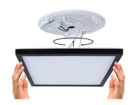 Plafoniera ATRIA SHINE LED 15,7W ze zmienną barwą 3000/4000/6500K + światło odbite kwadrat 298x298mm/35mm 2100 lm 230V IP44 Klasa energ. B czarny / tworzywo sztuczne - 10